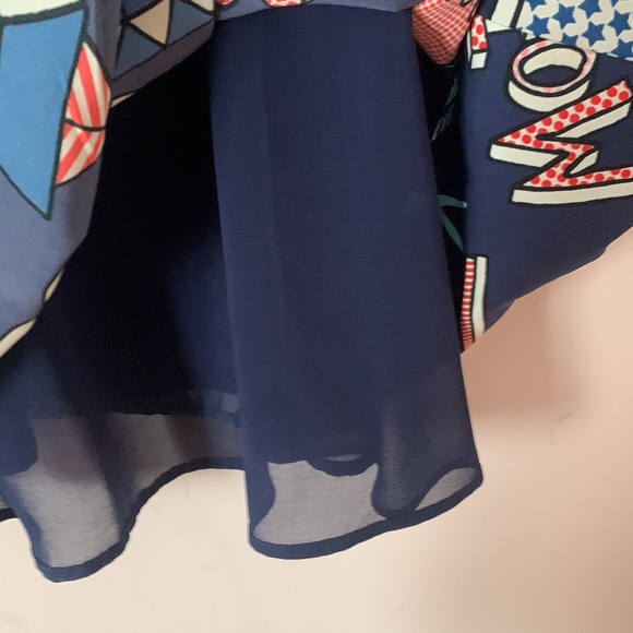 Blue Printed A Line Dress | Zara - Picture 3 of 4